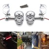 kucehiup Skull Head LED Amber Turn Signal Motorcycle Turn Signals