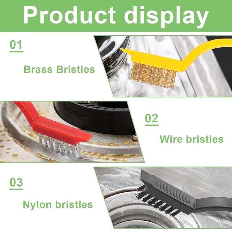 DLPRK 5 Piece Wire Brush Set, Stainless Steel Brass and