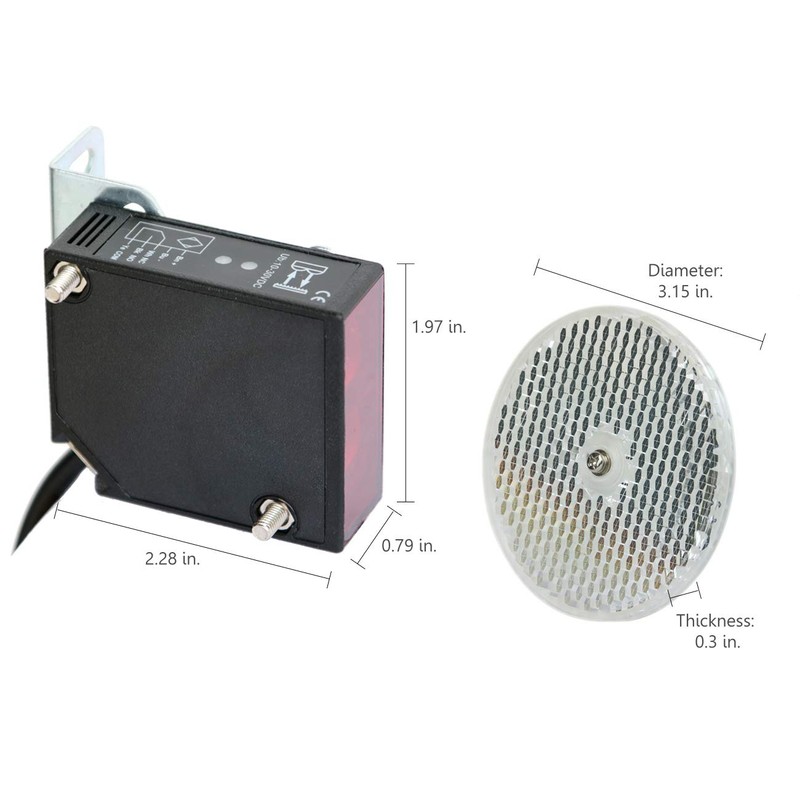 Supreform IP67 Waterproof 40 Feet Range 10-30VDC Retro-Reflective Photoelectric Beam