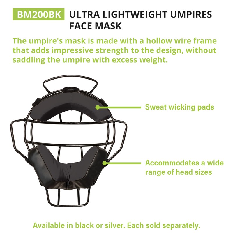 Champion Sports - Máscara Ligera para la Cara, Negro