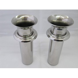 Domestic "for Tomb 花立 Stainless Rim with Tube Diameter 48 mm Under Rim 110 mm 1 Pair Set of 2 