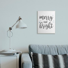 Stupell Industries Festive Merry and Bright Winter Phrase Snowflakes