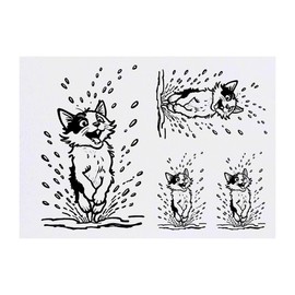 4 x 'Turkish Van Kedisi Cat' Temporary Tattoos - Water Resistant, Skin-Safe, Non-Toxic Transfers, Mixed Sizes (TO00071598)