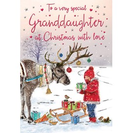 Piccadilly Greetings Christmas Card Granddaughter - 9 x 6 inches - Regal Publishing