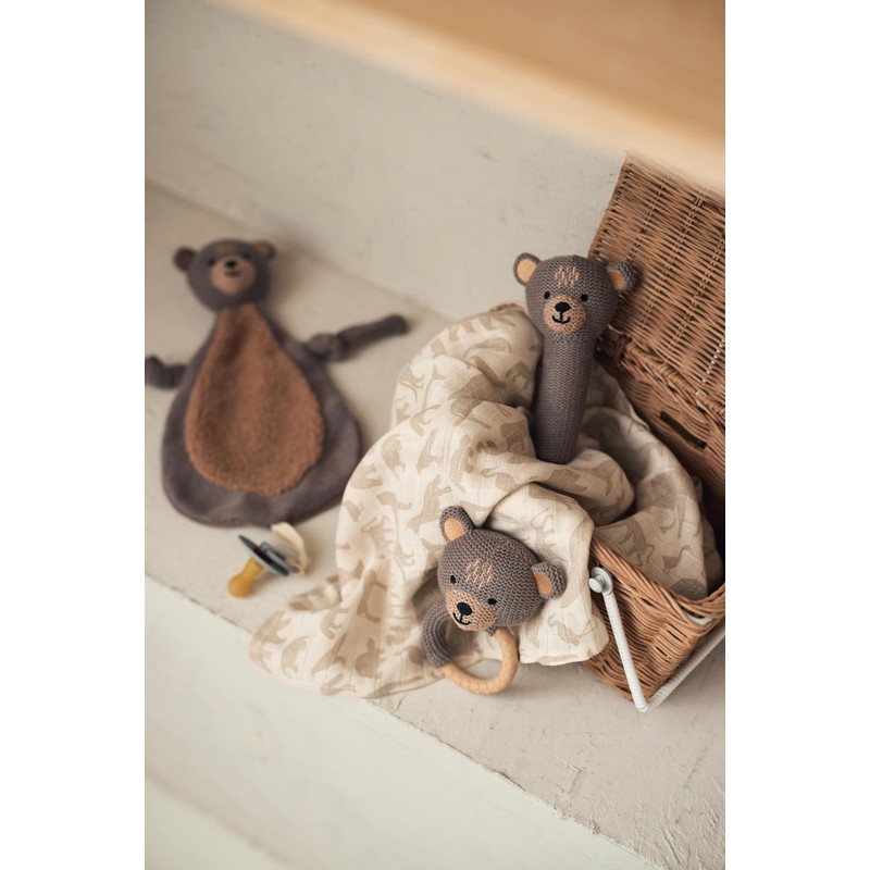 Jollein 101-007-67078 Rattle / Teether Bear Grey/Brown