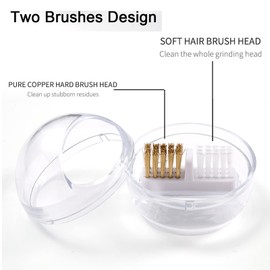 LXIANGN Nail Drill Bits Cleaning Brush Case Cleaner Tool with Clear Cover,Nylon Wire & Steel Wire for Cleaning Carbide/Ceramic Nail Drill Bits,Anti-splash Design, Removable, Washable