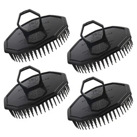 4 Pieces Shampoo Brush, Segbeauty Scalp Massager Brush Set Hairdresser Men's Hairstyle Comb Shower Black Brush Home for Hair Growth Beard Body Washing Dog Salon