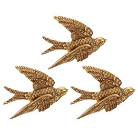 Cabilock 3Pcs Golden Resin Swallow Wall Decor - Elegant Bird Wall Art for Living Room, Bedroom, Garden - Easy to Install
