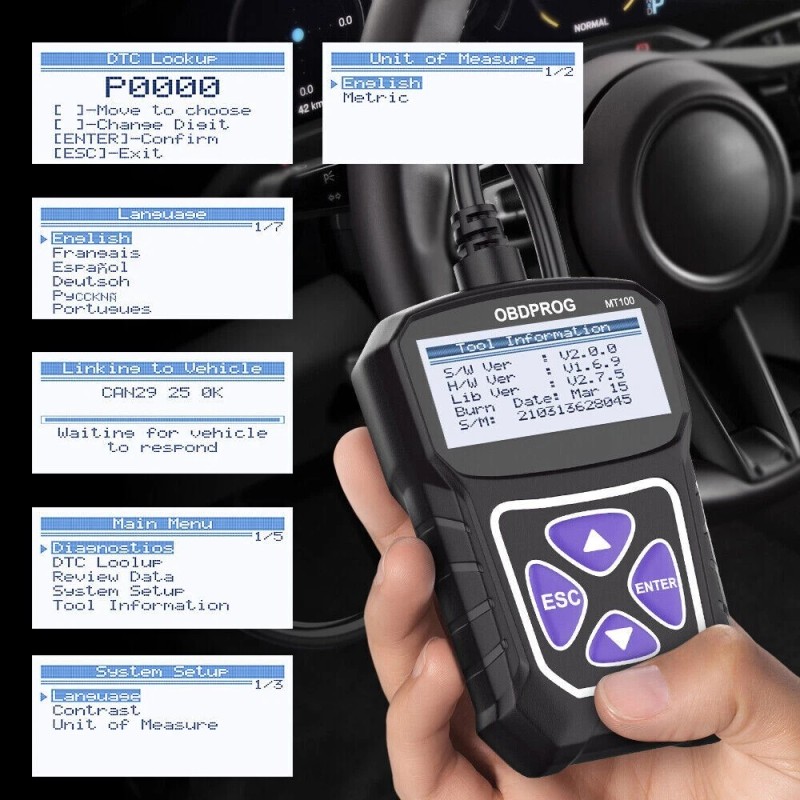 OBDPROG Toyota Prius Car Engine Fault Erase Code Scanner OBD2