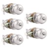 Probrico (5 Pack) Satin Nickel Round Entry Door Knobs Keyed
