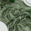 CHUQING Cheesecloth Table Runner Sage Green 27 x 118 Inch