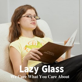 BywoBywo New Upgraded Lazy Glasses for Lying Down Bed Reading Watching TV on Sofa High Definition Prism Glasses Light Metal Frame Periscope Horizontal Eyeglasses 90° Angle Reading Glasses