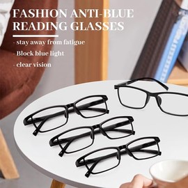 LUFF 4Pcs Anti-Blue-Ray-Lesebrille Tragbare UltraleichtleserÔºà0.0XÔºâ