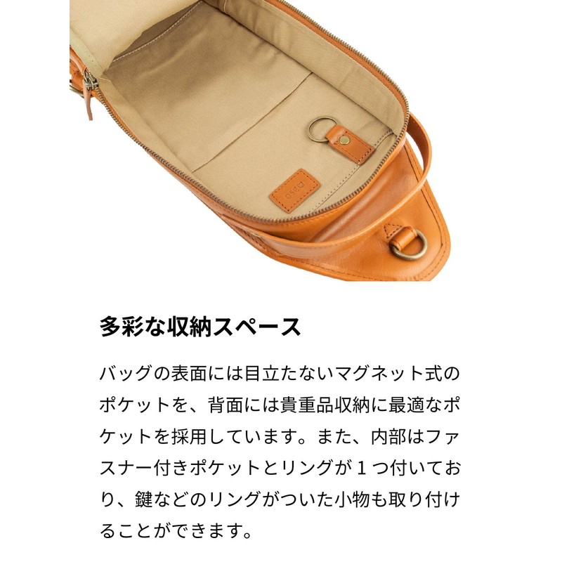 ASO CH-P123 Genuine Leather Body Bag, Men's, Cowhide Leather Pouch,