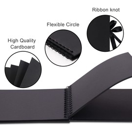 Vienrose Photo Album Spiral Album for DIY and Gluing DIY Silk Ribbon Photo Book 40 Pages for Photos Baby Valentine's Day Birthday Anniversary Gift