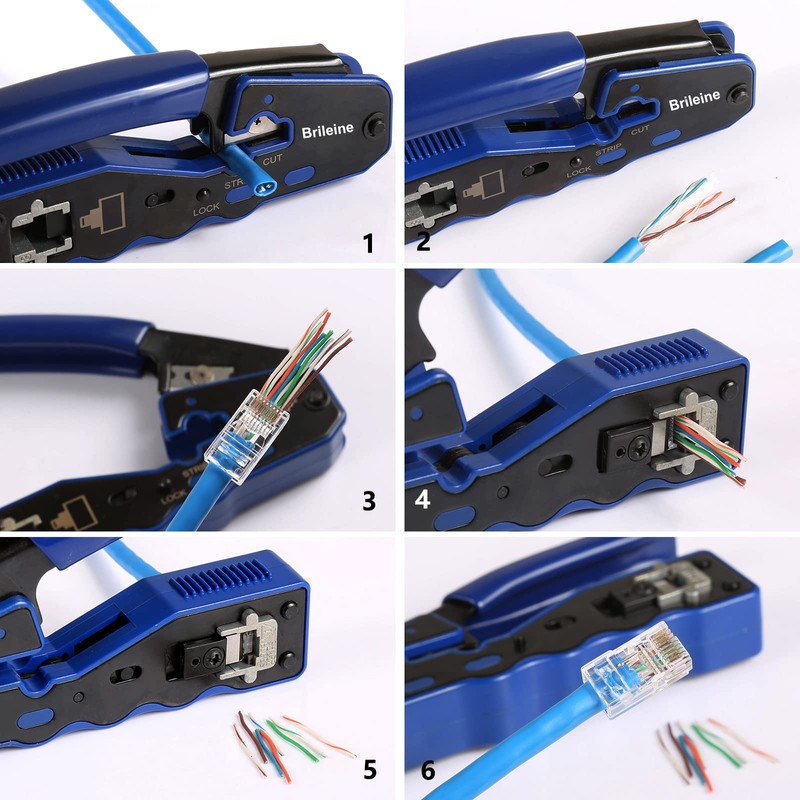 Brileine RJ45 Crimping Tool Set Cat5e Cat6 Crimping Tool Set