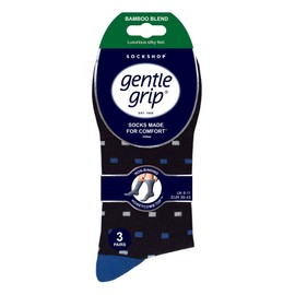 Gentle Grip Sock Shop 6 Pairs Mens Loose Soft Top Non Elastic Bamboo Socks (6-11 UK, SOMRM10)