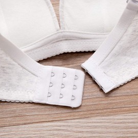 Herepai Teen Girls Seamless Bra Cotton Bras Adjustable Straps (34, Black/Light Grey/White)