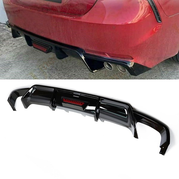 Rear Lip Bumper Diffuser w/LED Light Compatible with Toyota Camry