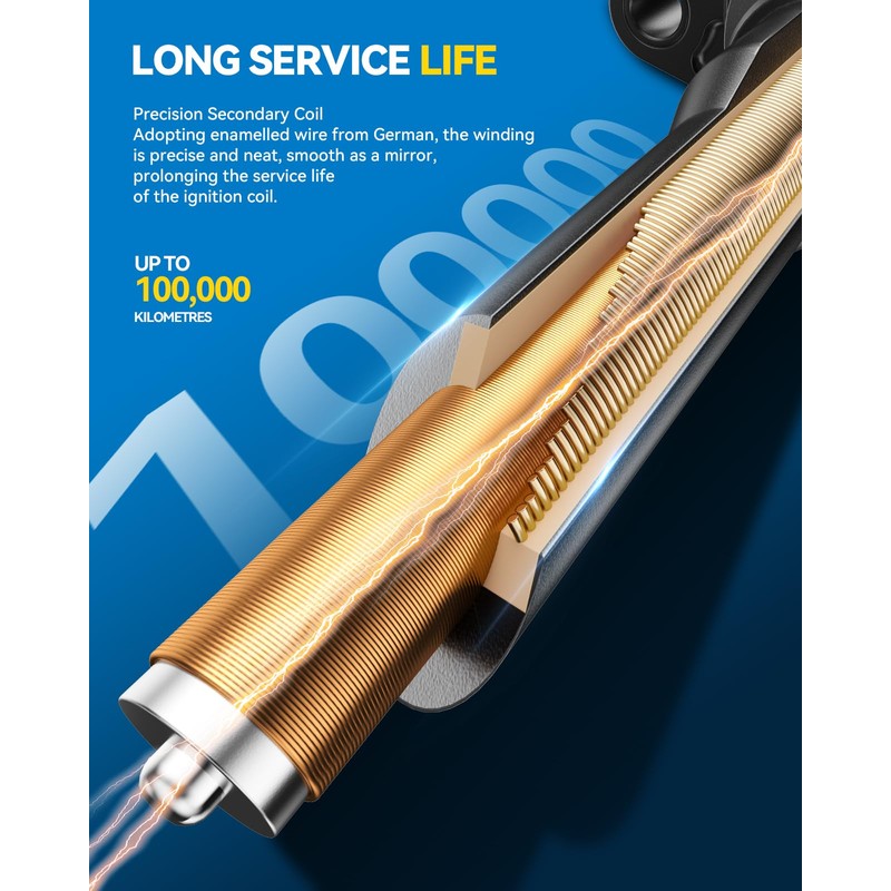 PHILTOP UF591 Ignition Coil Pack, Set of 4 Compatible with