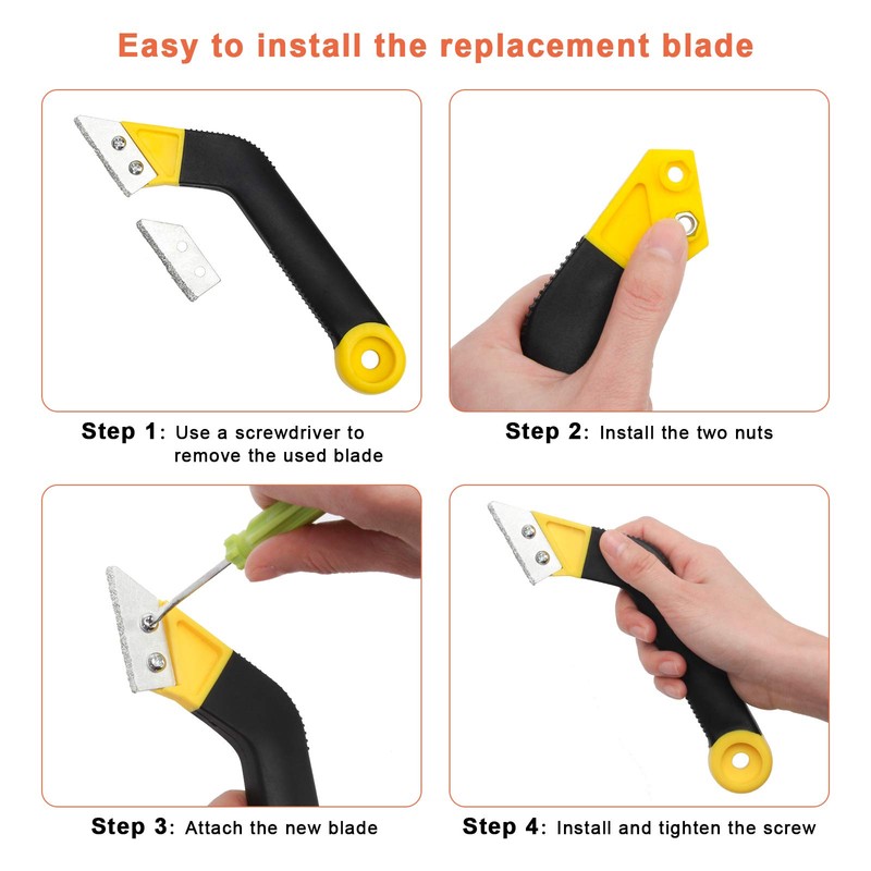 Coitak Tile Grout Saw Angled Grout Saw with 3 Pieces
