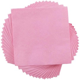 JAM PAPER Small Beverage Napkins - 5 x 5 - Baby Pink Pastel - 50/Pack