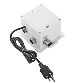 Automatic Sensor Control Box Dual Powered for Bathroom Sink Faucet Touchless Temperature Commercial Deck Mount Solid Brass Motion Activated Bath Tub Lavatory Basin Vanity Faucet Mixer Tap Touch-Free