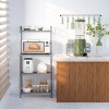 4-Tier Microwave Storage Rack for Kitchen Metal Shelving Unitscolor: Black