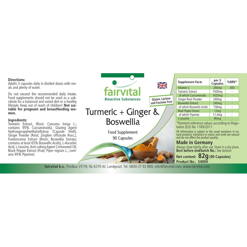 Fairvital Turmeric, Ginger and Boswellia with Vitamin C - 90