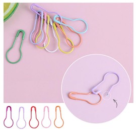 CAASFOOY 500 Pcs Colored Metal Safety Pins, Gourd Shaped Pear Pins with 10 Assorted Colors for Knitting, Tagging Clothing or Fabric Projects