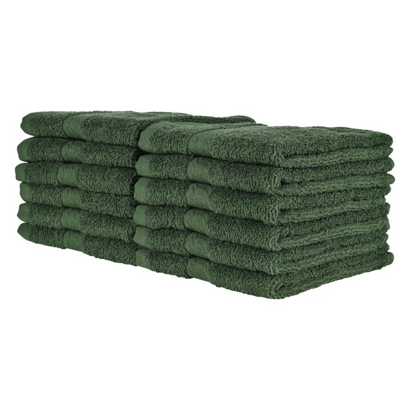 UTS-Salon-Gym-Hand Towels-Color Hunter Green 16 x 27 Non-Bleach Proof-Pkg 5