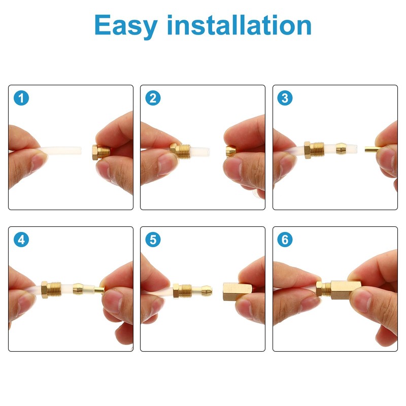 PATIKIL Brass Compression Insert, 25 Pcs 6mm OD x 4mm