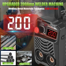 200Amp 20PCS Rods Stick Welder, Super MINI Portable Welding Machine, IGBT Inverter Welder Machine 110V with Hot Start Arc Force Anti-Stick, for 1/16"-1/8" Rod ARC Welder, 2 Chip Hammers (Black)