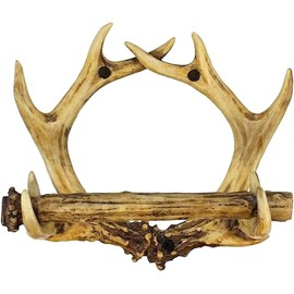 The Bridge Collection 6.75" Antlers Toilet Paper Holder - Antler Bathroom Decor Items - Antler Toilet Paper Holder for Home Decor - Hunting Home Decor