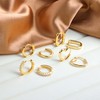 4 Pairs Small Chunky Hoop Earrings Set 14K Gold Plated