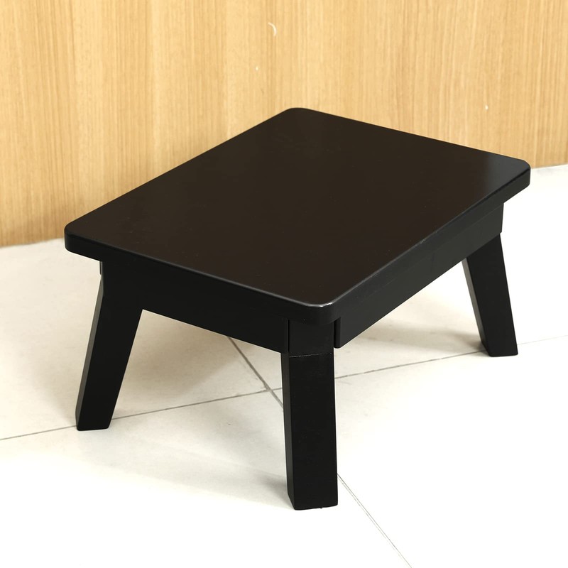 HOUCHICS White Step Stool,One Step Stool for Adult Kids,Wood Bedside