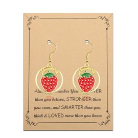 FUSTMW Fruit Earrings Fruit Gifts for Fruit Lovers Fruit Jewelry Fruit Shaped Dangle Earrings Cute Fruit Gifts for Women, No Gemstone