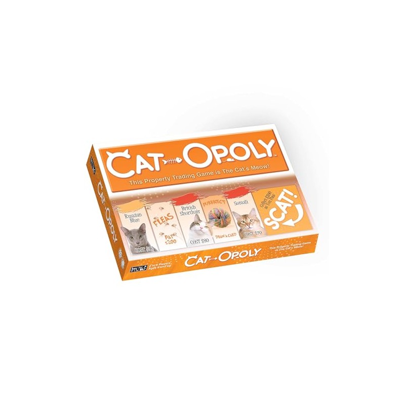Late for The Sky Cat-opoly - Juego de Mesa Blanco,