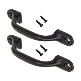 Black Door Bows Pull Handles 4-Inch/100mm Sliding Barn Door Handle Retro Bow Shaped Garden Gate Garage Shed Cabinets Door Grab Handles with Screws Pack of 2.