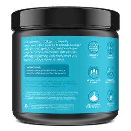 WellPath Multi Collagen Peptides Powder for Women | Renew Multi Collagen Protein for Hair, Nails, Skin | Hydrolyzed Bovine, Marine, & Chicken Sources | Types I, II, III, V, X | 11 oz | 40 Servings