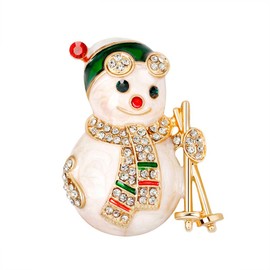 Fashion Cartoon Christmas Snowman Brooch Colourful Festive Clothing Pin Shirt Suit Sweater Enamel Boutonniere, Metal