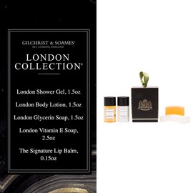 Gilchrist & Soames London Essentiasl Kit - Luxury Hotel Toiletries and Personal Care, TSA Approved, For Travel and Gifting, Paraben Free, Mandarin and Amber Fragrance