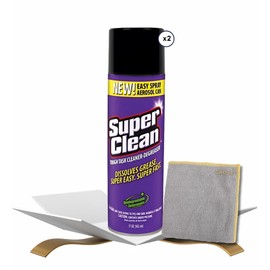 Super Clean Citrus Scent Cleaner and Degreaser Spray 17 oz Bundle with Microfiber Cloth - Heavy Duty Degreaser for Kitchen, Oil, Grime, and Dirt Removal - (3 Items)