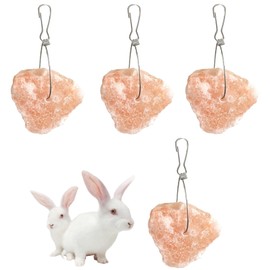 PINVNBY PINVNBY Salt Blocks for Rabbits,4 Pieces Himalayan Small Pets Lick Salt Block Natural Mineral Salts with Hook Hanging Small Animals Chew Toys for Horses Bunny