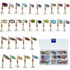 FedMois 30 pcs Fishing Spinner Baits Set with Box Spinners