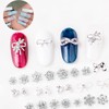 20Pcs Snowflake Nail Charms Bows Nail Art Charms Christmas Nail
