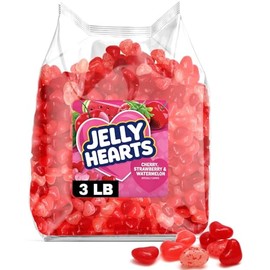 Bulk Heart Shaped Jelly Beans Valentine’s Day Candy 3 Pound - Assorted Fruit Flavors, Festive Red & Pink Candy Hearts For Parties, Candy Buffets & Treat Bags