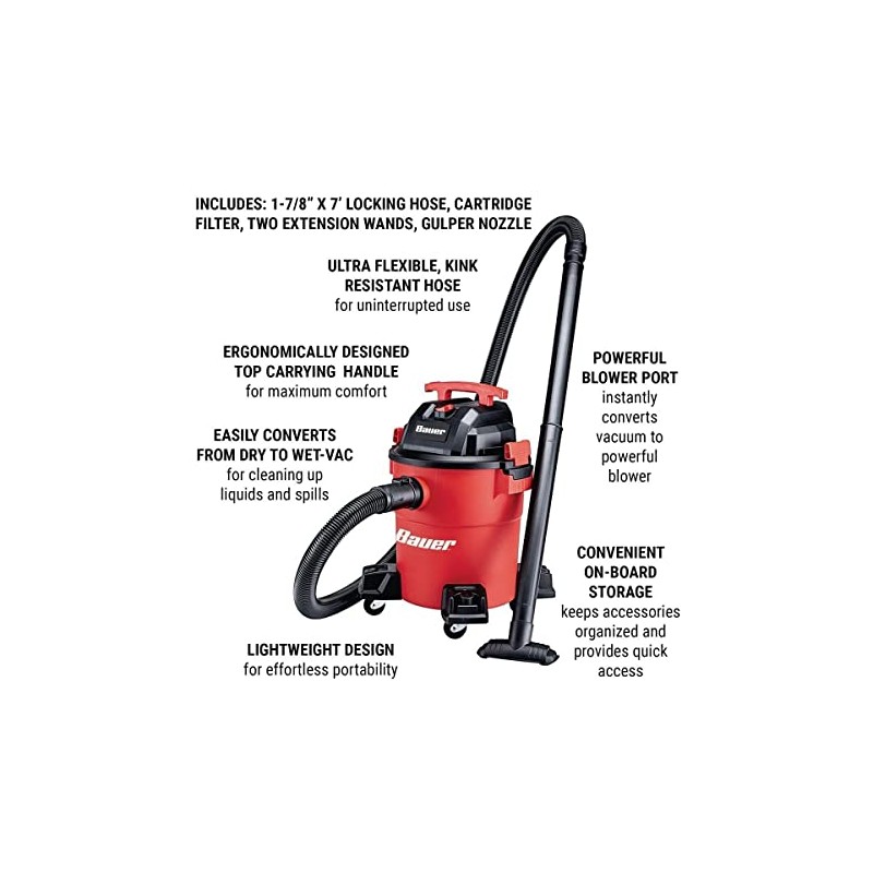 HFT 6 Gallon Wet/Dry Vacuum & Blower 4 Peak Horsepower