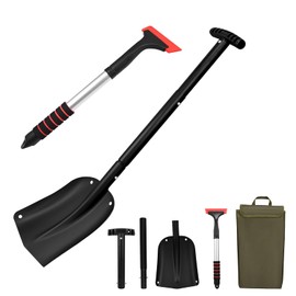Car Shovel Snow Kit，Aluminium Collapsible Snow Shovel & Extendable Ice Scrapers for Car Windshield with Foam Grip，Snow Car Shovel for Car, Trucks, SUV, Vehicles