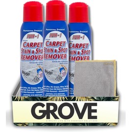 GROVE Lifter-1 Carpet Stain & Spot Remover Spray 18 oz Bundle with Microfiber Cloth - Effortless Carpet Stain Remover - Quick and Easy Carpet Cleaner Spray for Tough Stains - (4 Items)